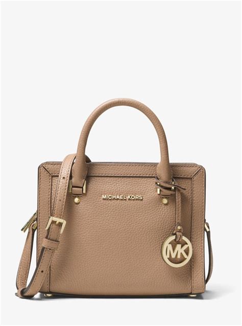 Michael Kors Collins Medium Leather Messenger In Dark Khaki